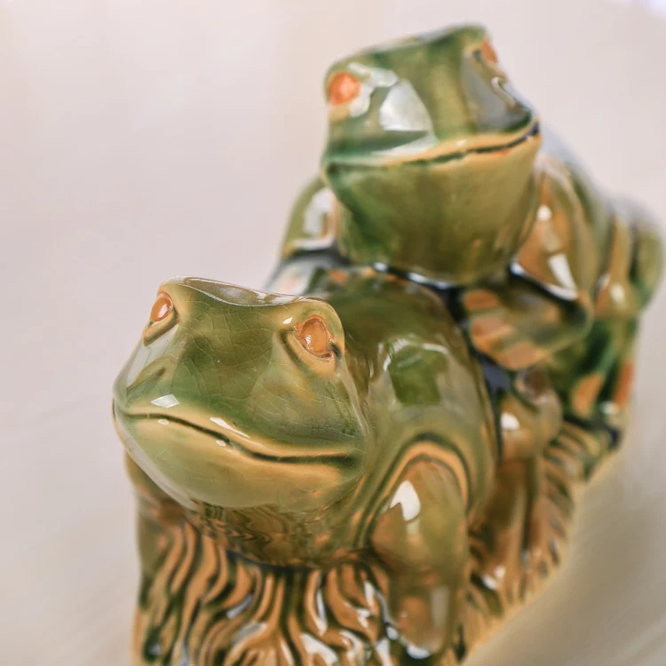 Ceramic Sex Frog Sculpture Porcelain Frog Intercourse Statue Animal Lovers Ornament Couple Decor Humour Gift Craft Accessories