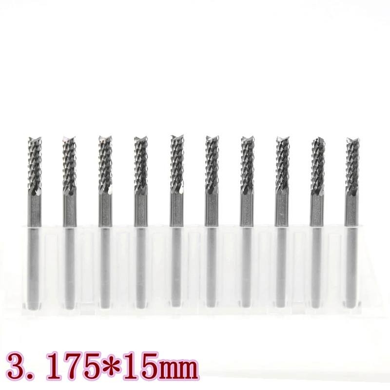 10pcs/lot 3.175MM End Mills. Tungsten Carbide PCB End Mills. Precision Machining CNC, Plastic. Router Wood Bit Rotary Corn tools