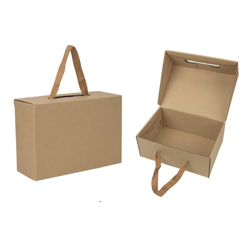 50Pcs/Lot White/Black Kraft Paper Gift Box Children\'s shoe box Portable Case Women men shoe box 4 Size Custom logo