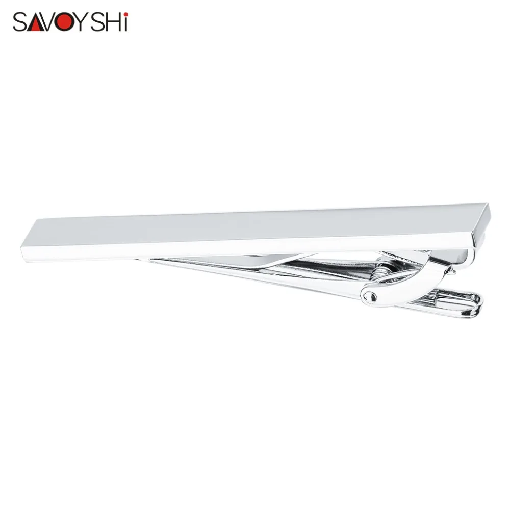 SAVOYSHI Free Carving Name Tie Clip Pin Clasp for Mens Tie Special Gift High Quality Blank Silver Color Tie pins Brand Jewelry