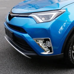 ABS Chrome Front Fog Light Head Lamp Cover Trim Shell Bezel for Toyota Rav4 2017 2018 Decorative Accessories Chromium Styling