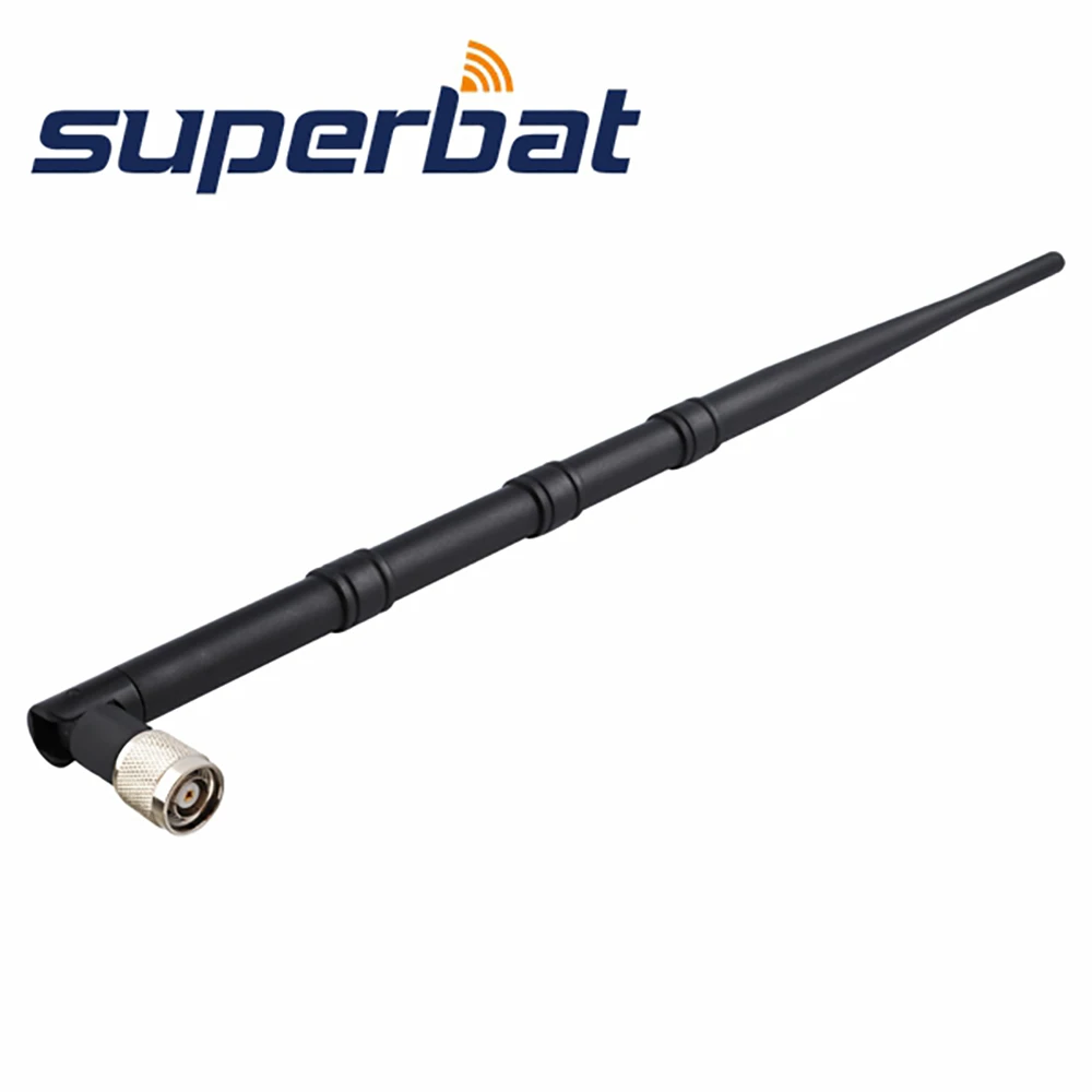 Superbat 10dbi 2.4GHz WiFi Omni Rubber Ducky Aerial Booster Black Antenna RP-TNC Male for Wireless Router WRT54 WLAN PCI Card