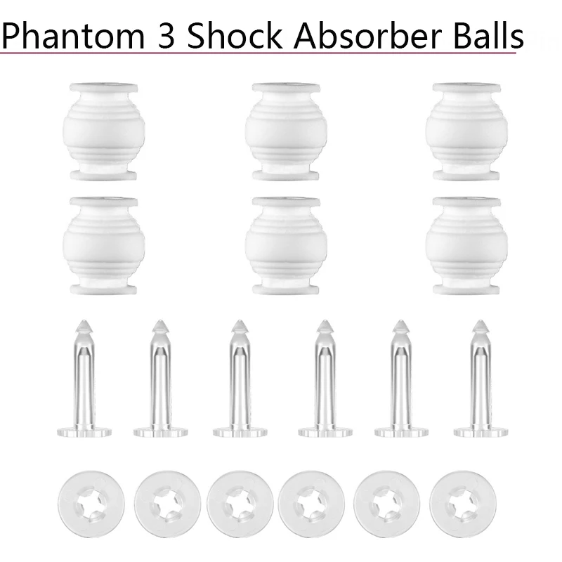 6 Packs Damping Bumper Rubber Balls Anti-drop Pins Kit Locker for DJI Phantom 3 Gimbal Camera Soft Silicone Shock Absorber Parts