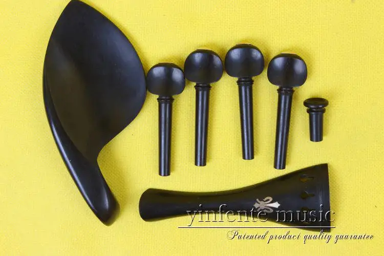 4 string  violin partsNew 1 set   1set Brand new natural ebony 4/4 violin parts peg tailpiece chinrest endpin