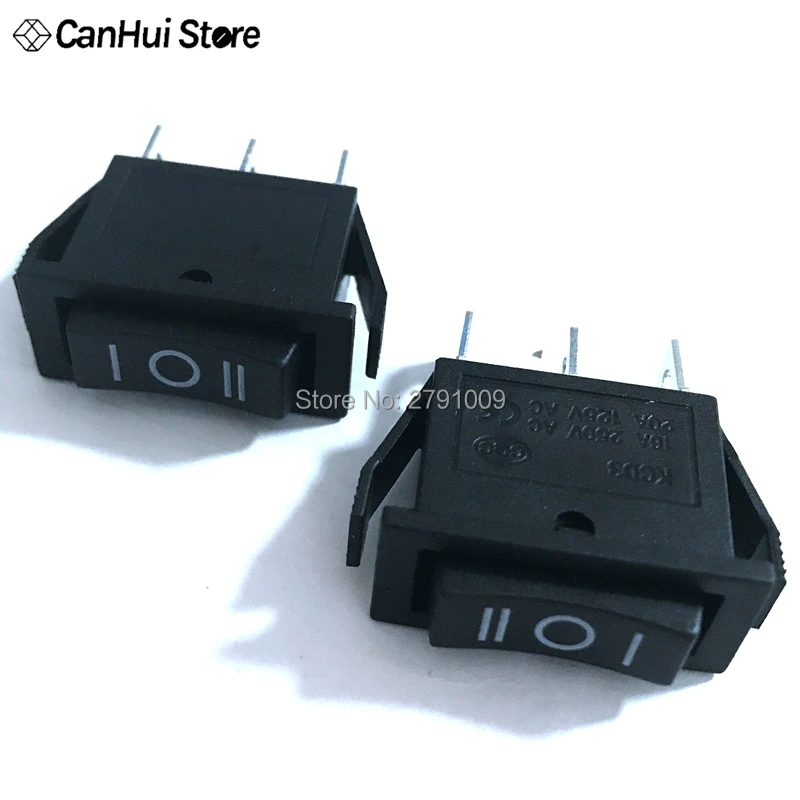 5 Pcs AC 10A/250V 15A/125V 3 Pin SPDT ON-OFF-ON 3 Position Boat Rocker Switch KCD3-3PD KCD3-103 15A power Supply Ship Type Switc