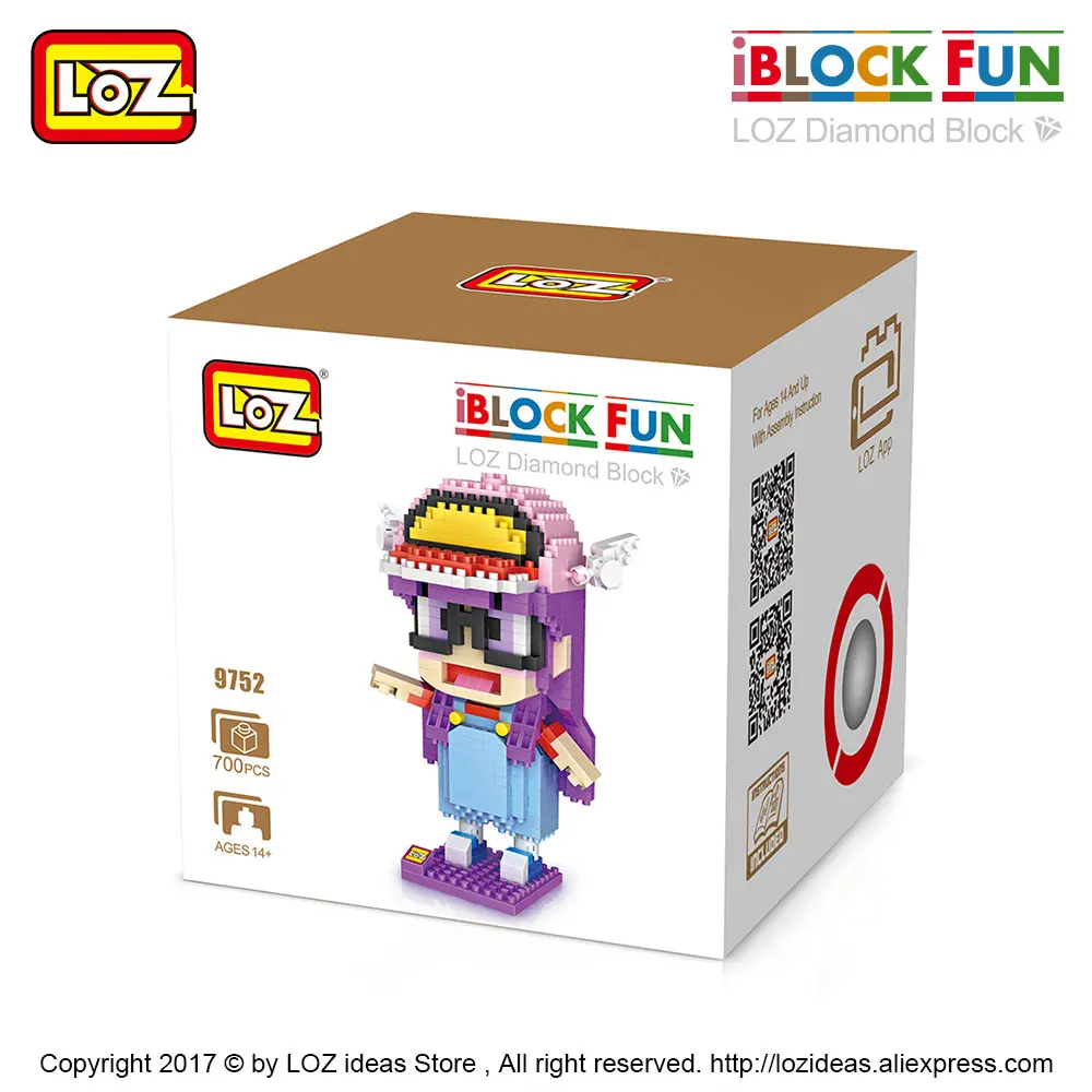 Loz-Diamond Blocks Character Anime Figurine Girl para crianças, Iblock Fun Building Bricks, Pixel Toys Kit, Iblock Figura Boneca, Janpan, 9752