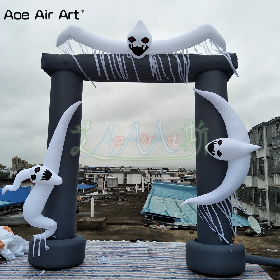 

4mH Inflatable Halloween Ghosts Arch Archway Scary Entry Way to Hell for Haunted House