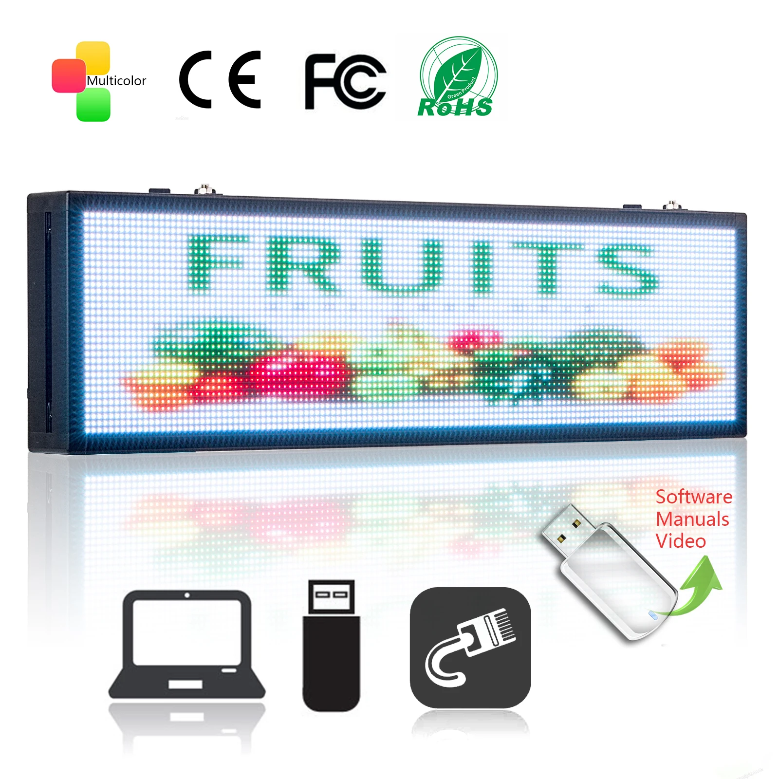 P5 LED Signs SMD RGB Full Color Module Indoor WiFi Shopwindow Programmable Scrolling Message Led Display Board- EU US UK AU Plug