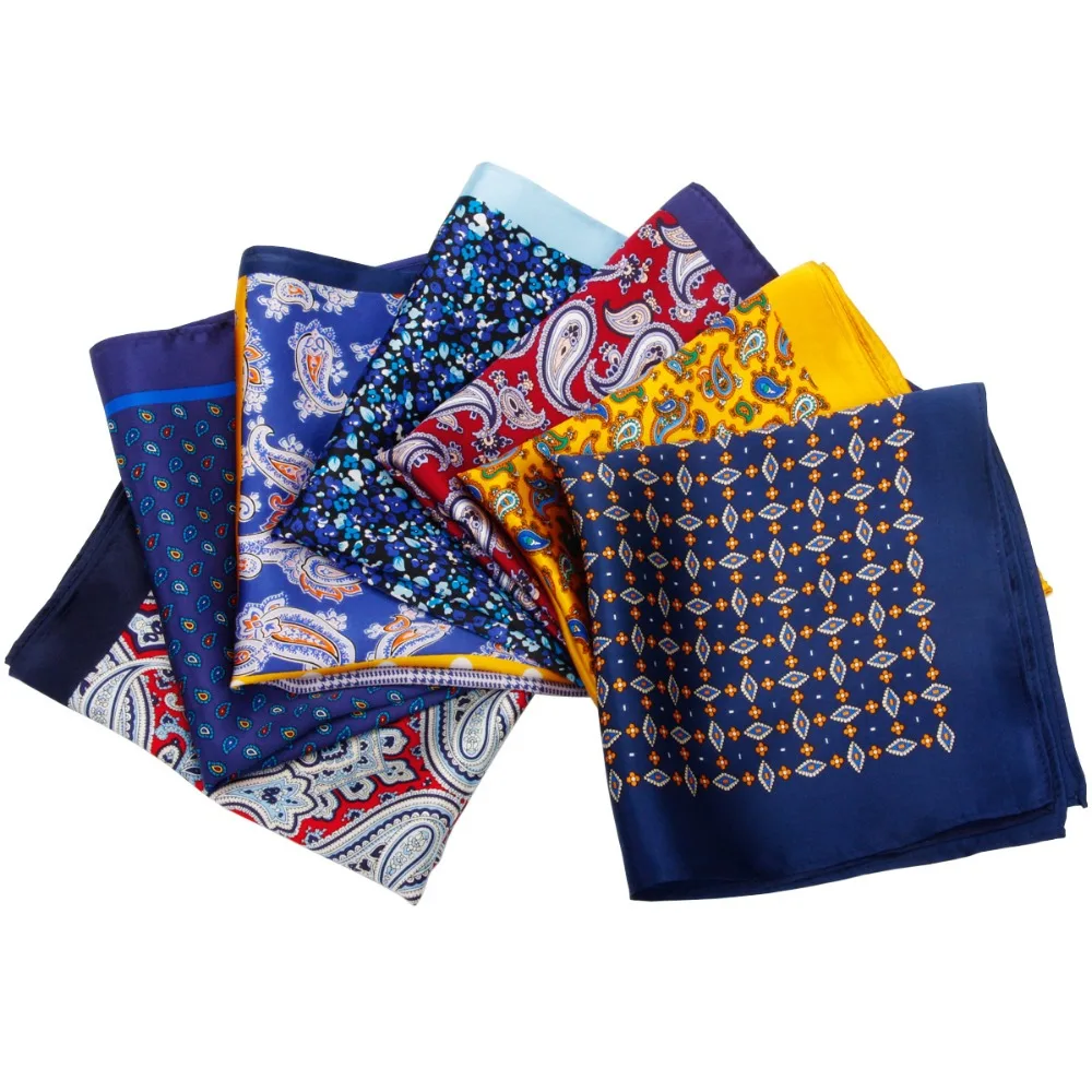 HOT SALE!! High Quality 100% Natural Silk Handmade Pocket Handkerchief Luxury Pocket Square Hanky With Giftbox