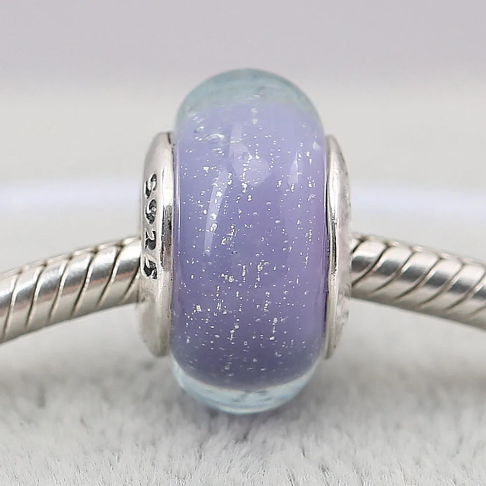 

Authentic 925 Sterling Silver Bead Purple Blister Glass Beads For Original Pandora Charm Bracelets & Bangles Jewelry