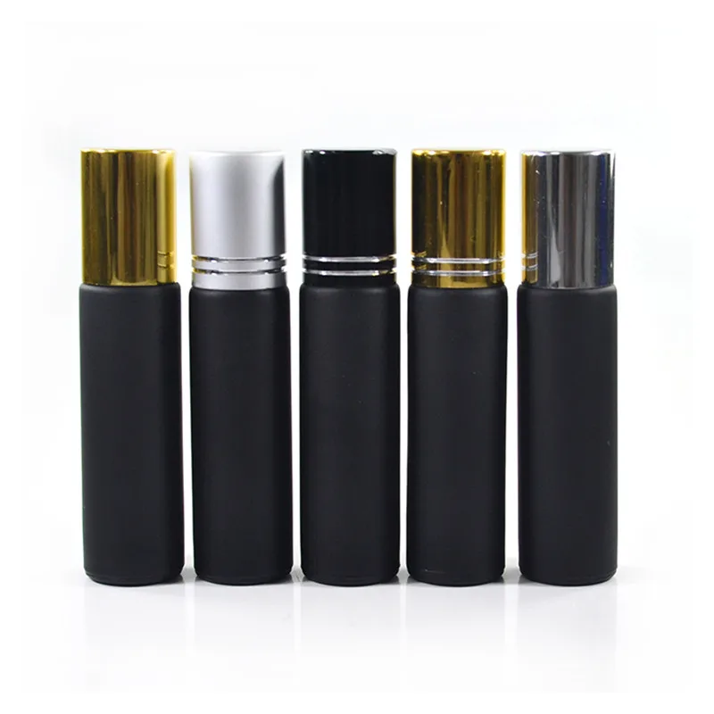 600pcs*10m Glass Roll on Bottle with Stainless Steel Roller Perfume Cosmetic Fragrances Essential Oil Bottles With Colorful lids