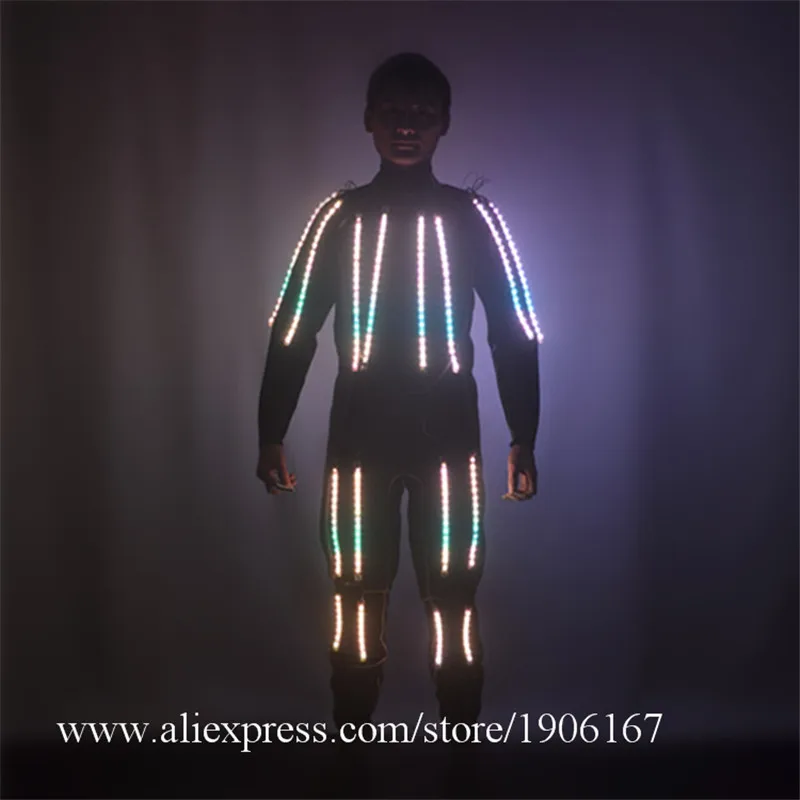 Led Motorboat Boat Water Show Waterproof Robot Suit RGB Led Luminous Clothing LED colorful Magic Light Up Props Clothes Armor