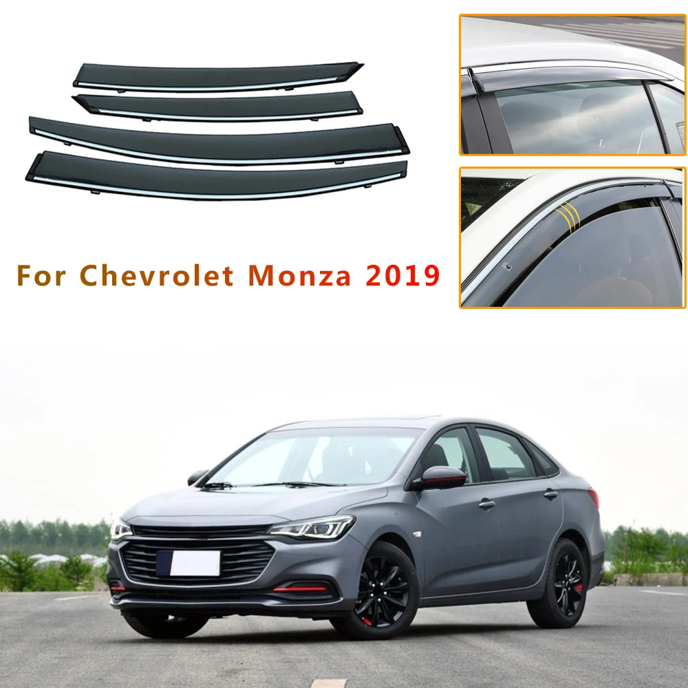 Car Sunny visor Car Styling For Chevrolet  MONZA 2019 Smoke Window Sun Rain Visor Deflector Accessories