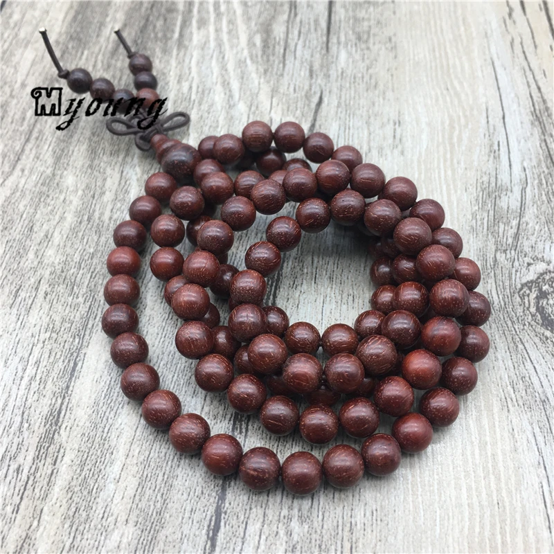 108x6mm Red Sandalwood Beads Buddha Malas Bracelet Healthy Jewelry Buddhist meditation Wooden Rosary Beads,Prayed Beads MY1490