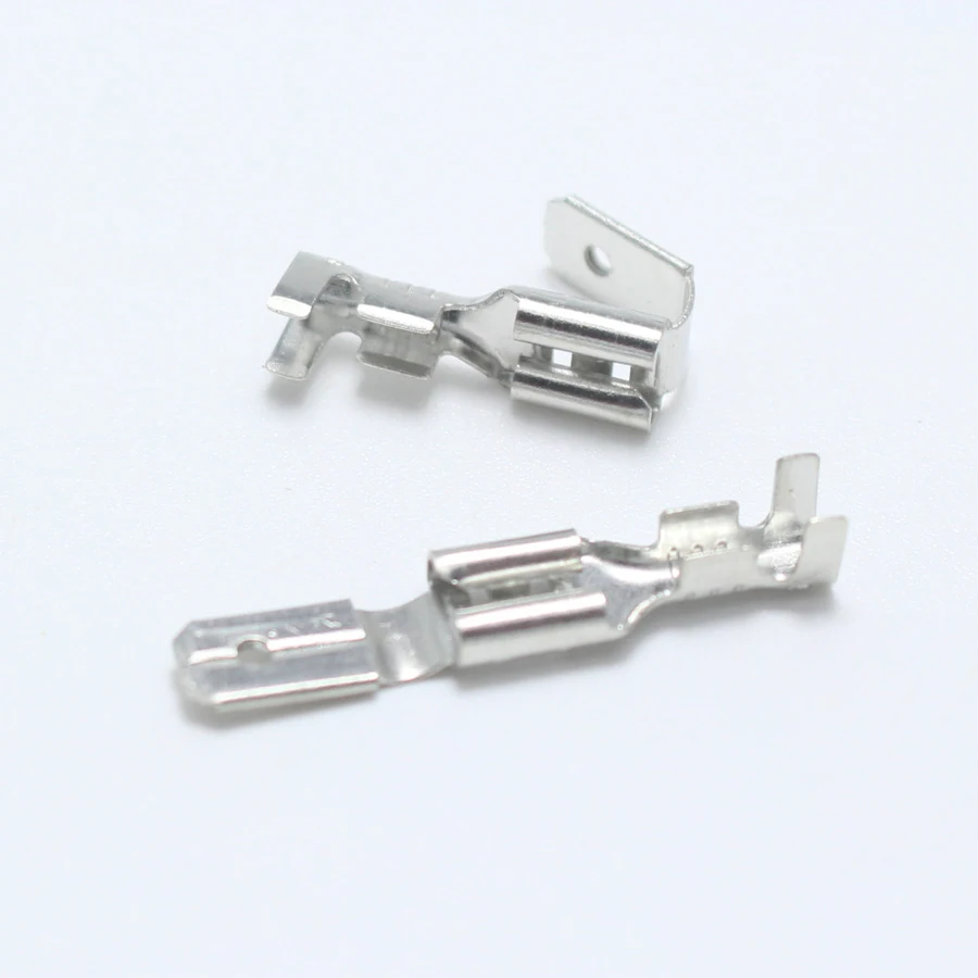 10Sets 4.8mm Against Crimp Terminal Splice Male Female 2 in 1 Spade Connector Terminal for 0.4-1.5mm2 Cable