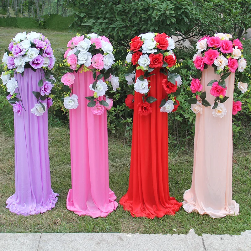 10 PCS Wedding Decoration Road Cited Flower Basket Roman Column Sets For Party Shopping Mall Hotel Opening Props Centerpieces