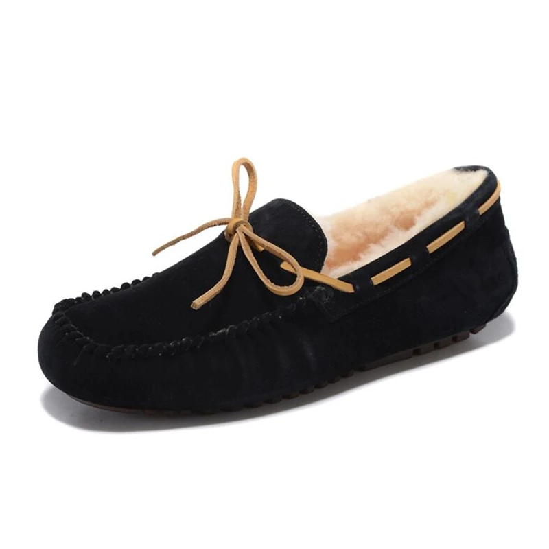 Big Size 11 12 13 EUR 47 Men Cow Suede Leather Super Warm Plush SLIP-ON Loafers Casual Winter Driving Shoes