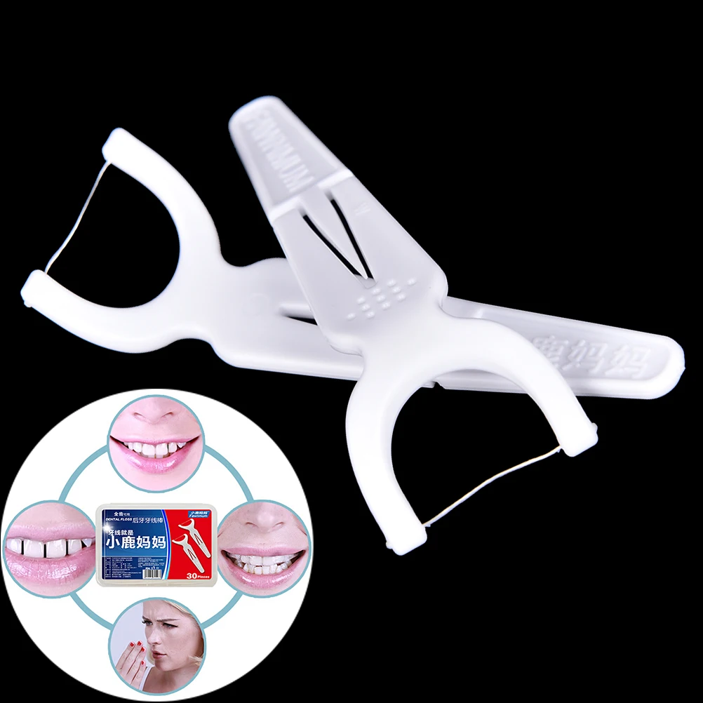 30Pcs Dental Floss Interdentale Borstel Tanden Stick Tandenstokers Tand Draad Floss Pick Hot Saling