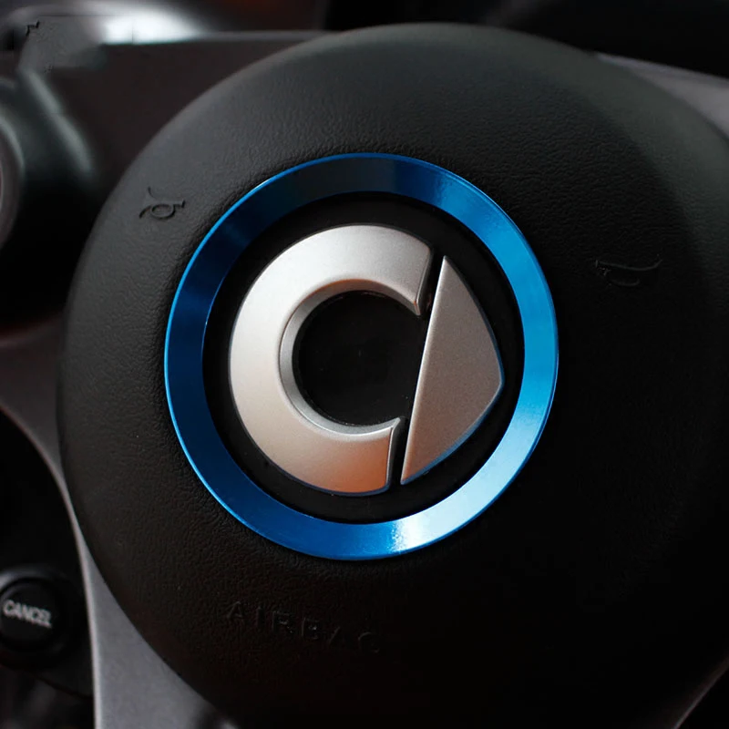 Automotive Accessories Car Steering Wheel Cover Shell Interior Car Decoration Metal Ring Styling for smart fortwo forfour 453