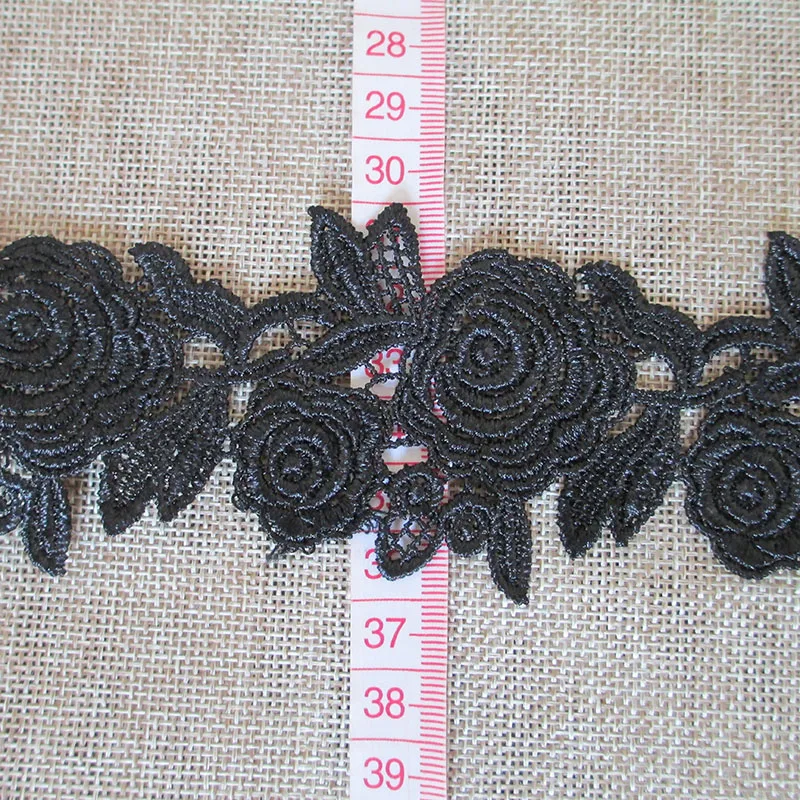 15Yds Bianco Nero Pizzo Modello Vintage Floral Venise Ricamato Trim Lace Abbigliamento FAI DA TE Cucito Decorazione Del Mestiere L\'abito di Nozze