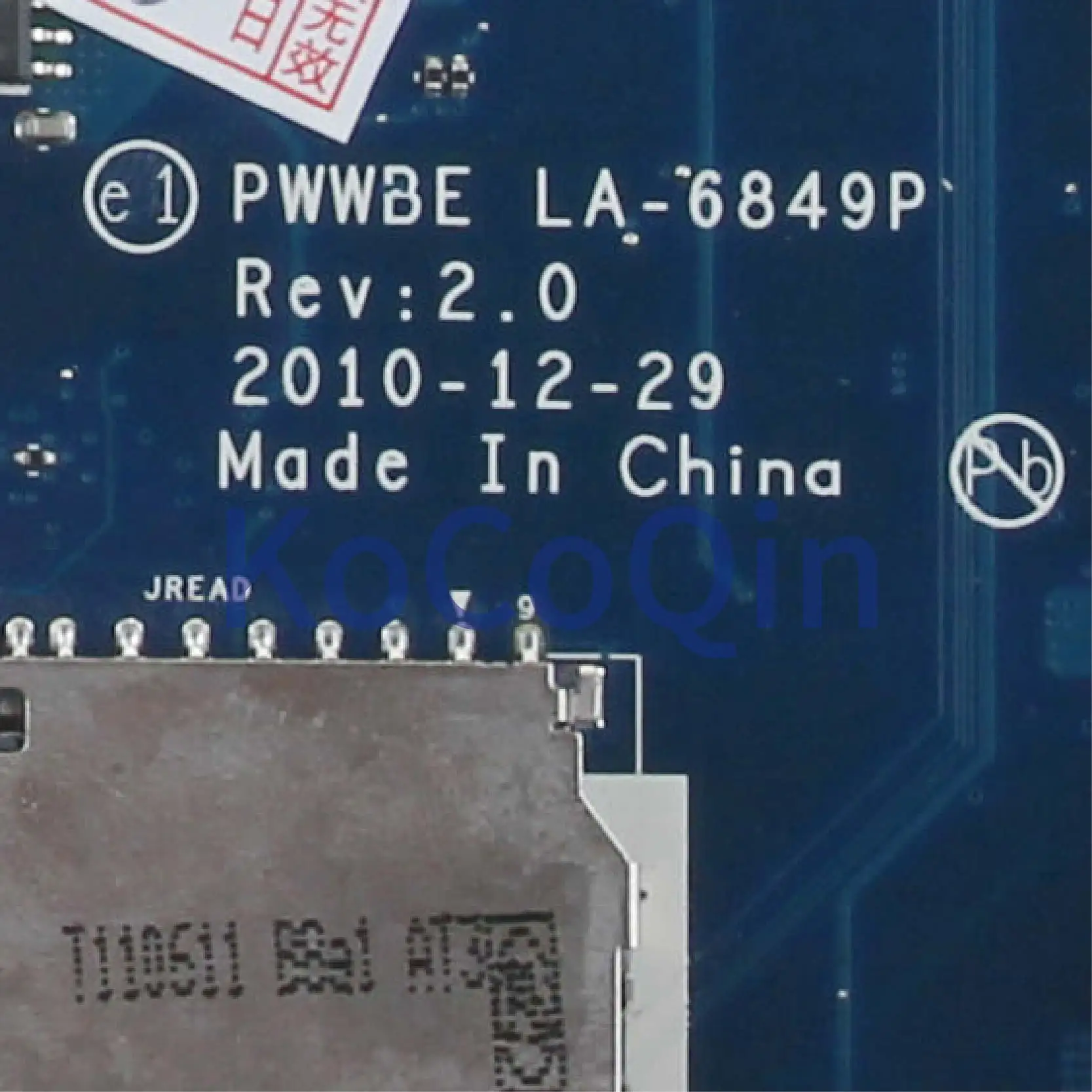 Imagem -04 - Kocoqin-placa-mãe para Laptop Toshiba Satellite C660 C660d Pseg8e Tabletes K000124420 Nfc 240