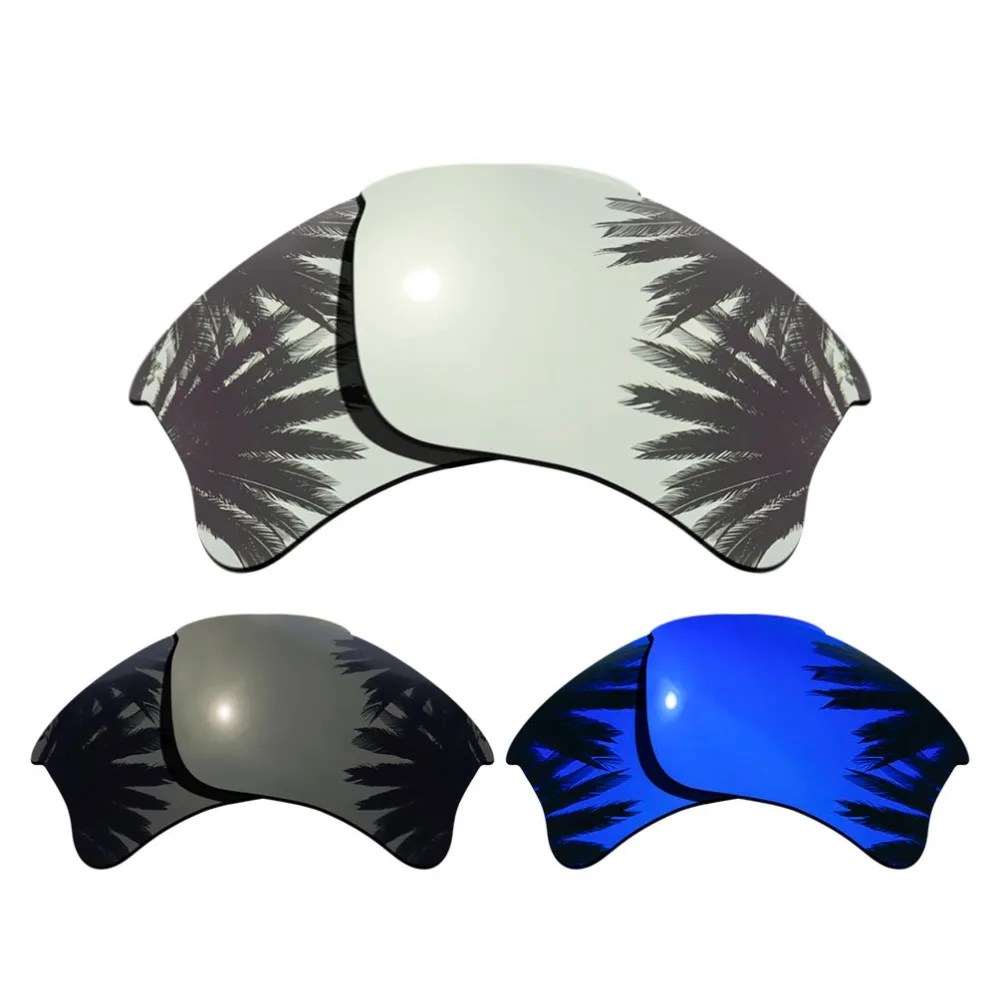 

(Silver+Black+Purple Mirrored Coating) 3-Pairs Polarized Replacement Lenses for Flak Jacket XLJ 100% UVA & UVB Protection