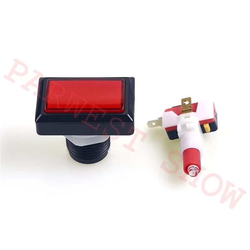10PCS/Lot 50*33mm Rectangle Arcade push button arcade LED momentary button illuminated button with Microswitch for Mame Cabinet