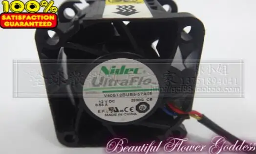 Genuine  Nidec 40*40*28MM 12V 0.53A V40S12BUB5-57A05 fan