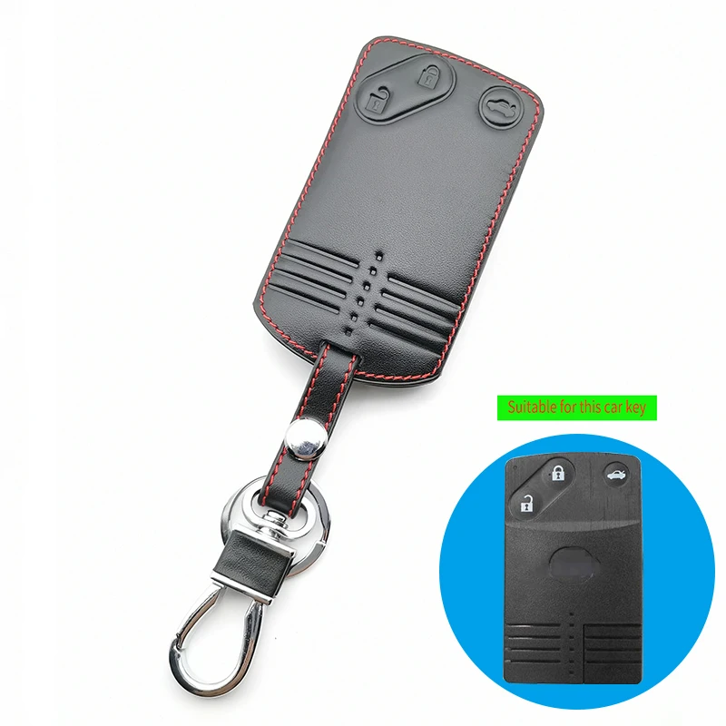 Hot Sale Leather Car Keys Shell Case Cover fob For Mazda 3 5 6 8 M8 CX-7 CX-9 3 Buttons Smart Card Smart Skin Protector Jacket