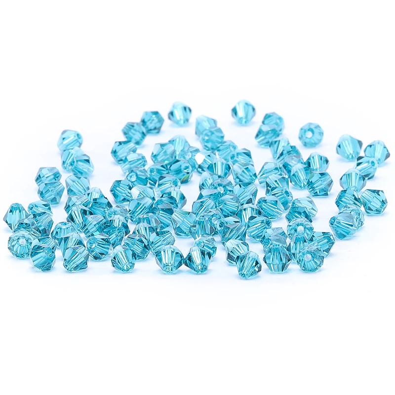 Aqua Blue 100pc 4mm Austria Crystal Bicone Beads 5301 Loose Spacer Bead for DIY Jewelry Making S-3