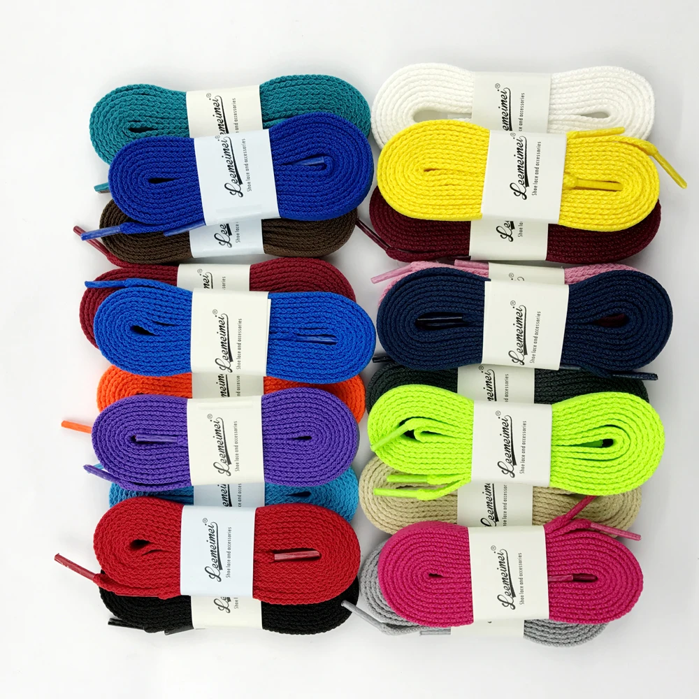 100cm to 160cm Solid Flat Shoelace Polyester Sports Casual Shoe Lace Cordones Zapatilla 24 Colors Shoes Classic Soft Shoelaces