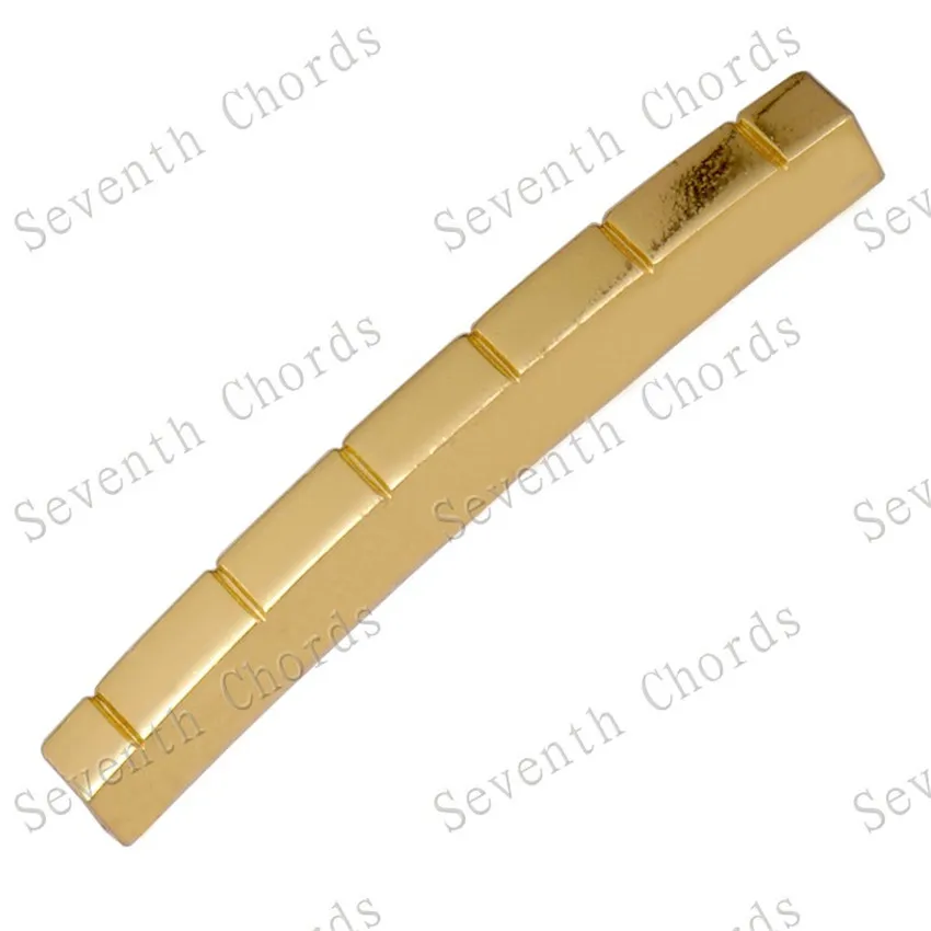 10 Stück/Set Gebogene 6-Saiten-Sattelstücke aus Messing für E-Gitarren in zwei Größen zur Auswahl, Gitarrenteile – Detail 7