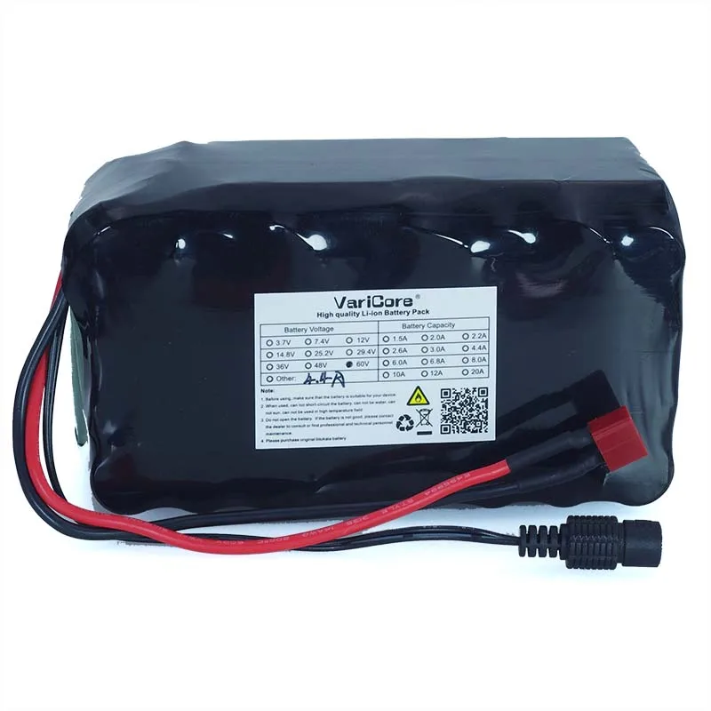 60V 16S2P 4.4Ah 18650 Li-ion Battery Pack 67.2V 4400mAh  with 20A discharge BMS 800w 1000Watt