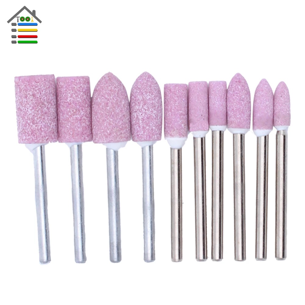 New 10 pc Assorted Ceramic Mounted Point Grinding Stone Head Wheel fit Dremel Electric Grinder Drill RotaryTools
