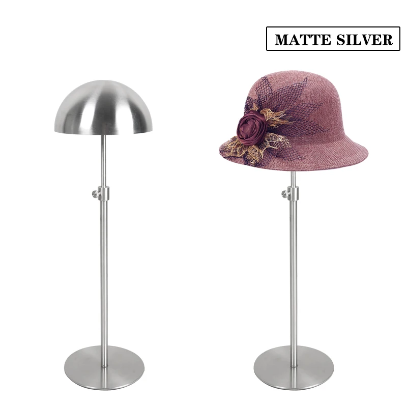 Linliangmuyu Good Quality METAL STAINESS STEEL HAT CAP DISPLAY STAND HOLDER RACK Height Adjustable MJ05