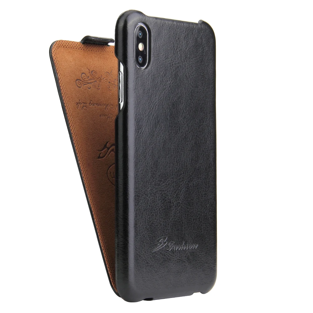 Fierre Shann Vertical Flip Leather Cover Case for Apple iPhone 16 Pro Max 15pro 14 13 Phone Protector Fundas Coque for iphone 11