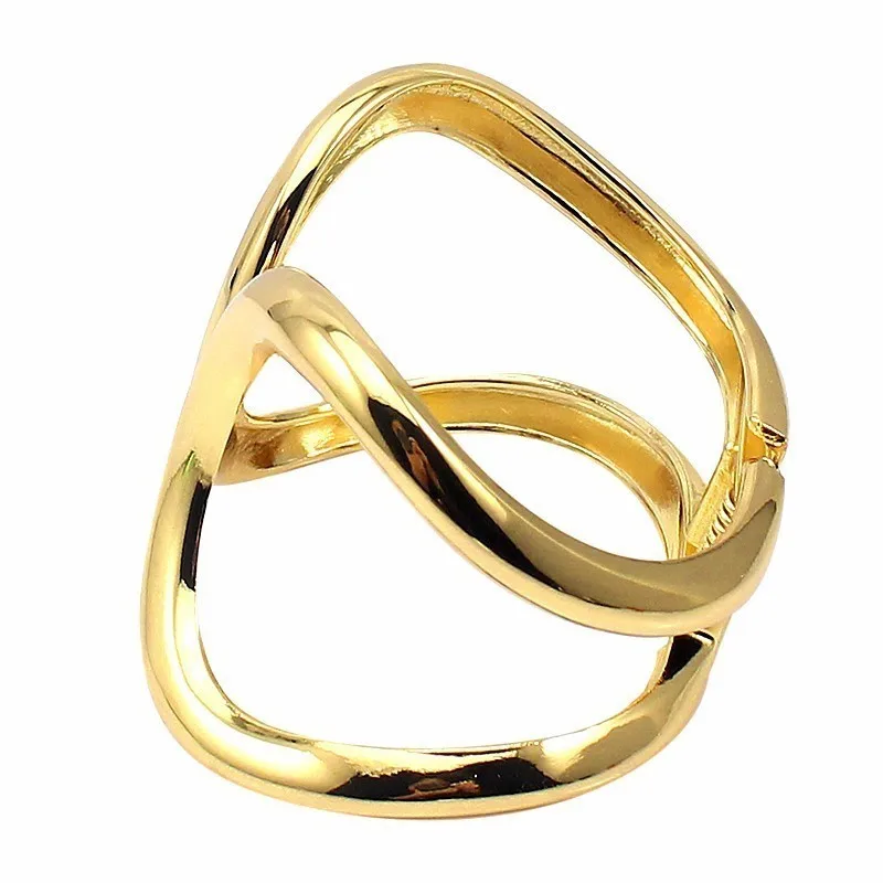 Trendy Gold Color Alloy Women Bangle Jewelry  Irregular  Adjustable Open Design Bangle Bracelet  Cuff   for  1pc