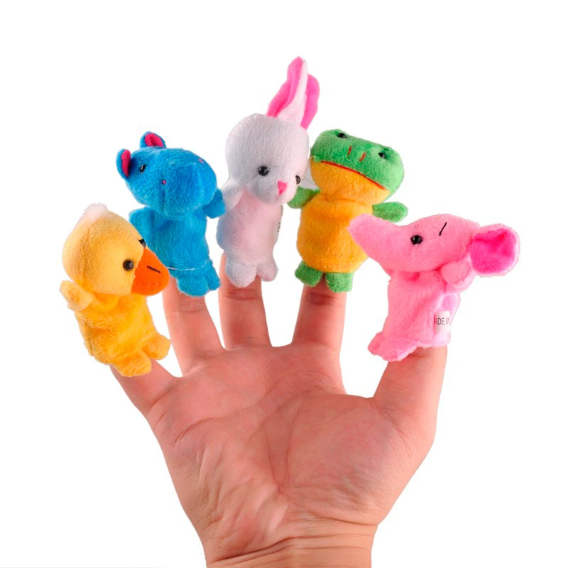 10 Pieces Finger Puppets Doll Kids Finger Plush Toy Puppet Tell Story Props Model Children Gift