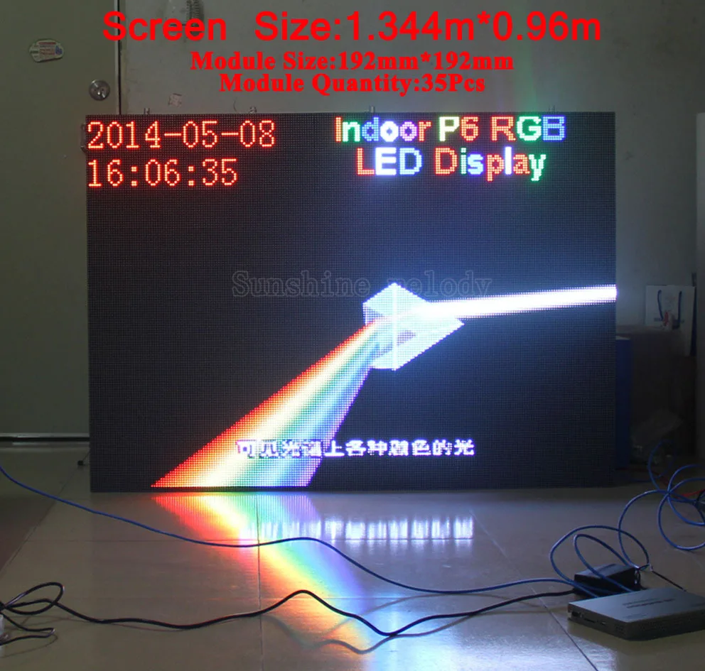 DIY P6 Indoor full color LED displays screen,SMD P6 3in1 RGB LED Module (192*192mm) +Control card+5V Power supply