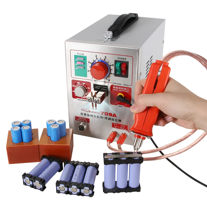 SUNKKO 709A Spot Welder 1.9KW Pulse Spot Welding Machine For Lithium Battery Pack Welding Machine With Remote Soldering Pen