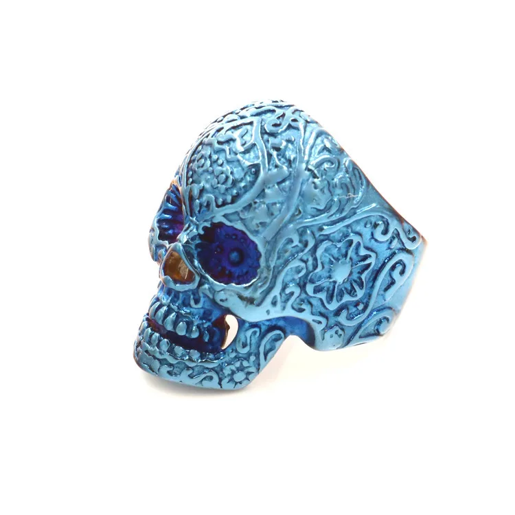 Titanium steel men's personality skull ring Europe and the United States retro jewelry factory direct free shipping