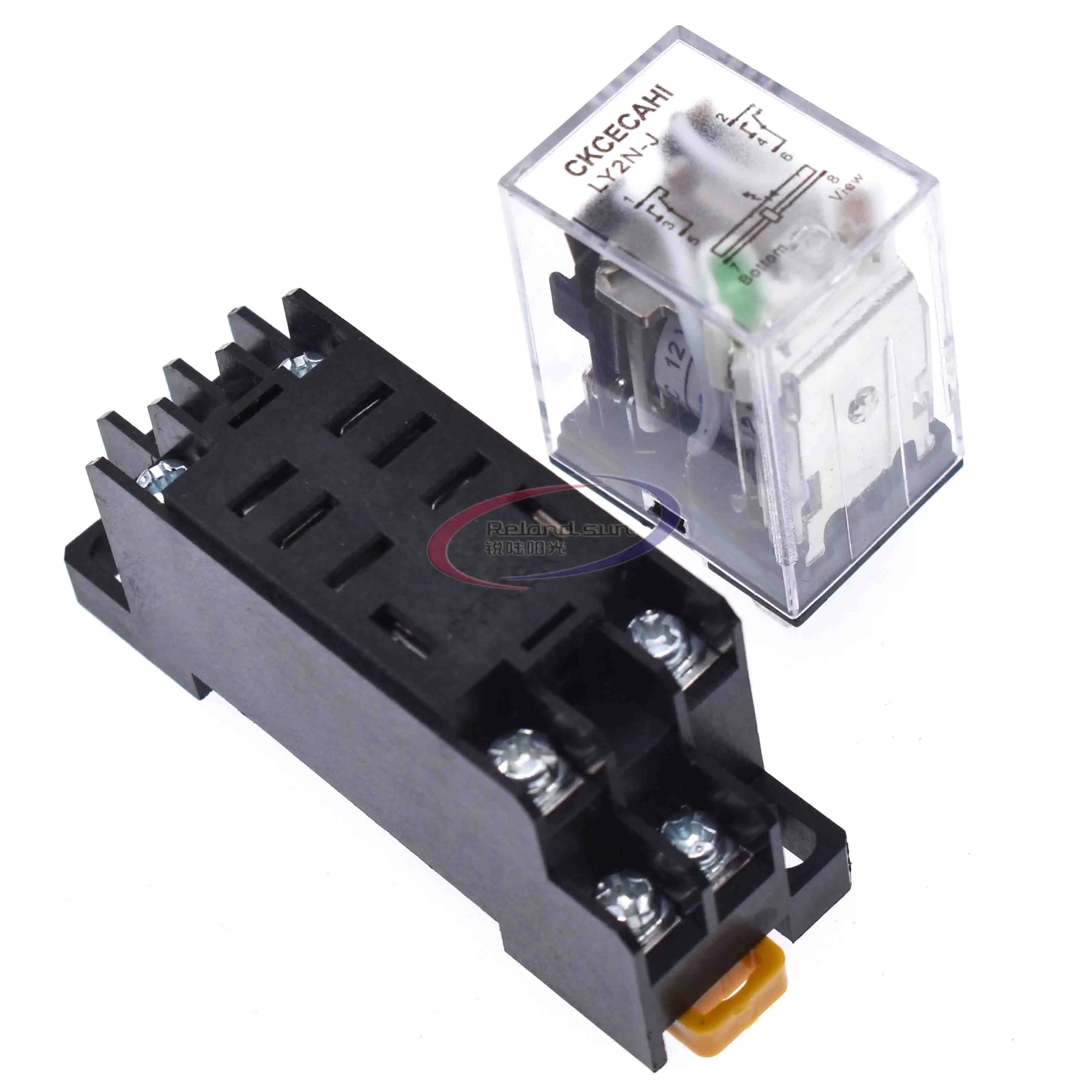 Coil Power Relay 220V AC LY2NJ Miniature Relay DPDT 8 Pins 10A 240VAC LY2 LY2 JQX-13F With PTF08A Socket Base