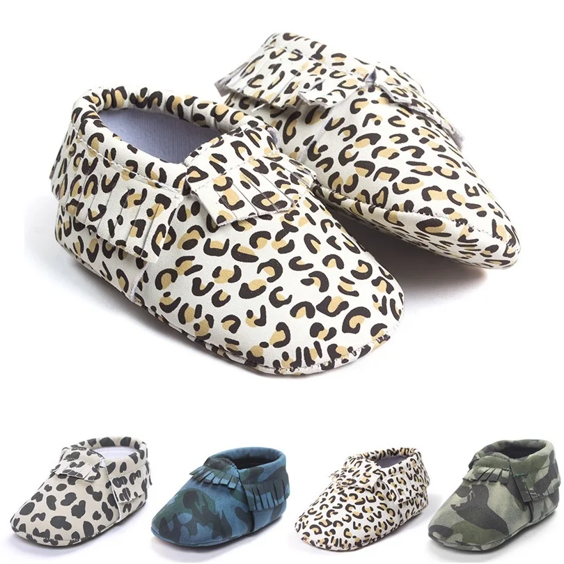 

Leopard Baby Boys Shoes Newborn First Walkers Shoe Tassel Leather Children Moccasins bebe Girl Fringe Socks Fashion Slipper 0-2Y