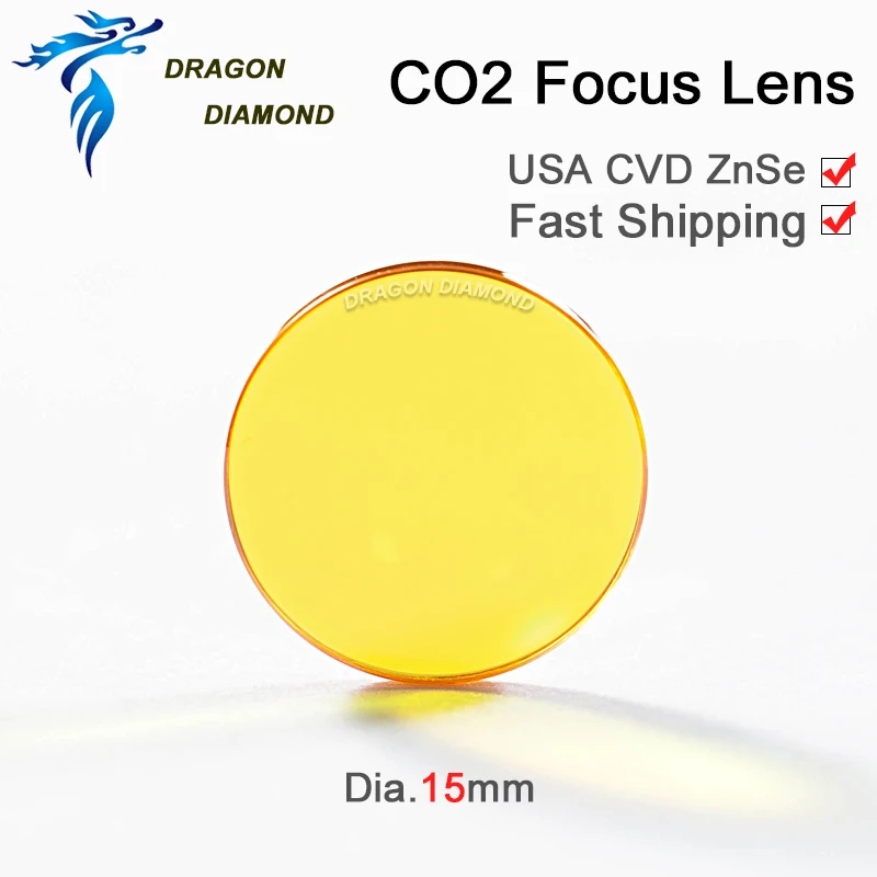 USA ZnSe CVD Co2 Laser Lens Dia.15mm FL 38.1 50.8 63.5 76.2 101.6 127mm For C02 Laser Machine 1.5 inch 2 inch 2.5 inch