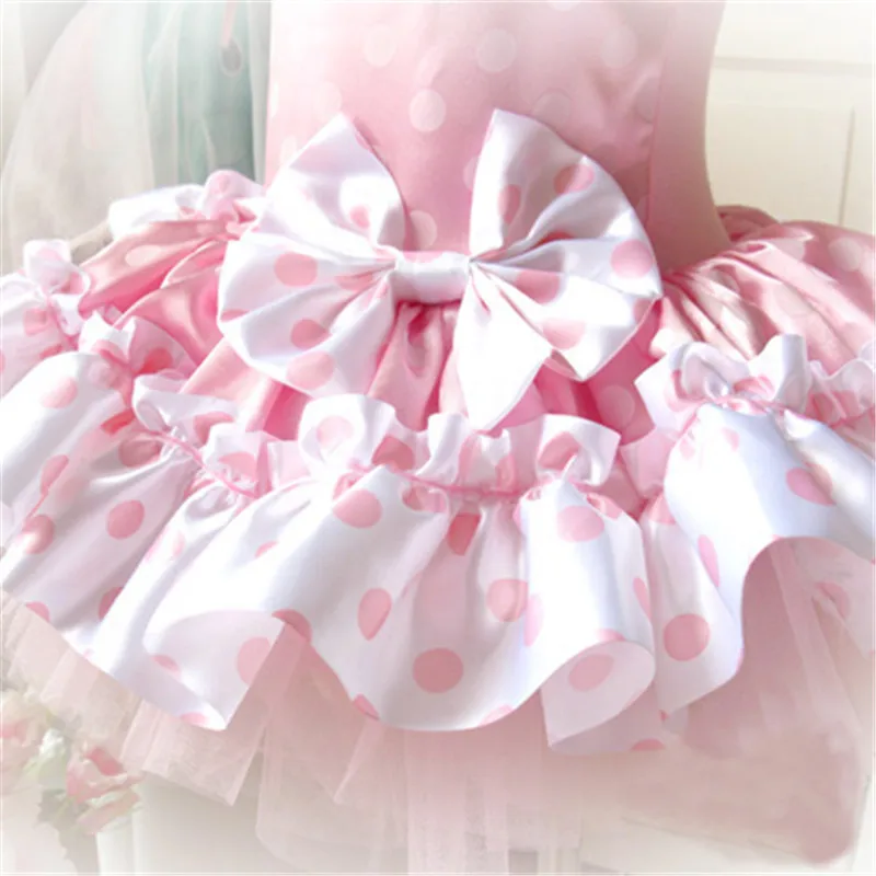 New Ballet Dress For Girls Children Dance Costumes Cute Dot Pink Kids Dresses Gymnastics Tutu Leotard Girl Dancewear Ballet