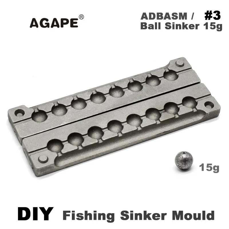 

Agape DIY Fishing Sinker Ball Mould ADBASM/#3 15g 8 Cavities