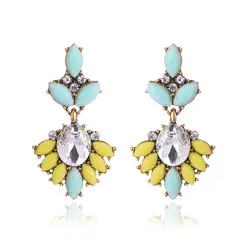 LUBOV Vintage Antique Golden Transparent Rhinestone Earrings For Women Bijoux Brincos Women's Christmas Gift 2019 wholesale