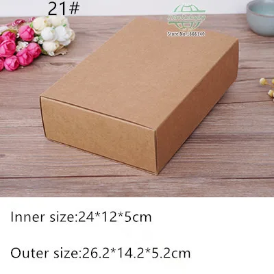 Inner size 24*12*5cm Brown Paper Drawer Box Blank Candy Paper Box Handmade Soap Gift Box  100pcs/lot Free shipping