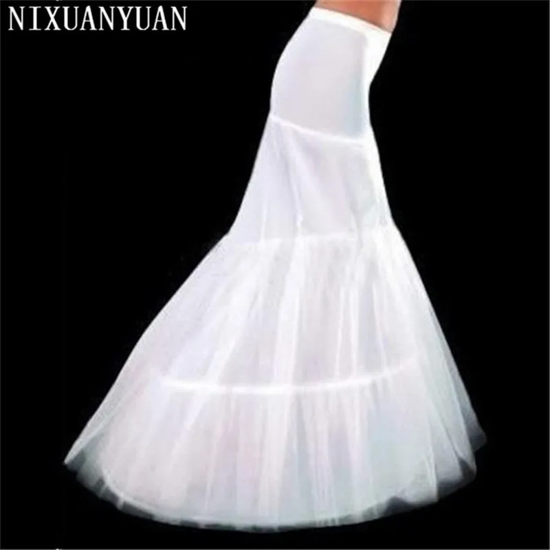 NIXUANYUAN Atacado Frete Grátis Venda Quente Barato de Alta Qualidade Sereia Petticoat 2 Hoops Casamento Branco Crinoline 2023 Nova Arriva