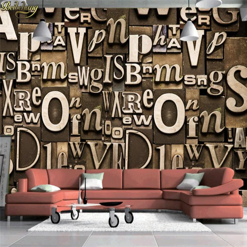 

beibehang Custom photos, wallpapers, 3D, 3D English letters, cafes, restaurants, themed hotels, backgrounds, murals